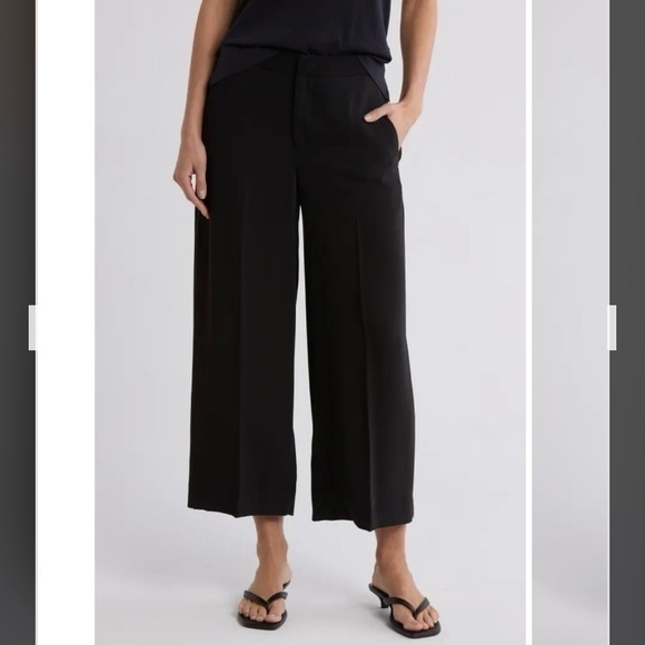 Vince Pants - Vince Crop Wide Leg Pants in Black Size 2